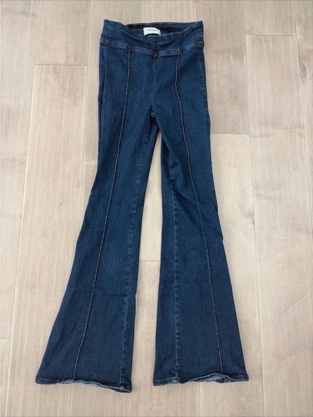 Frame Denim Indigo High-Rise Flare Jeans